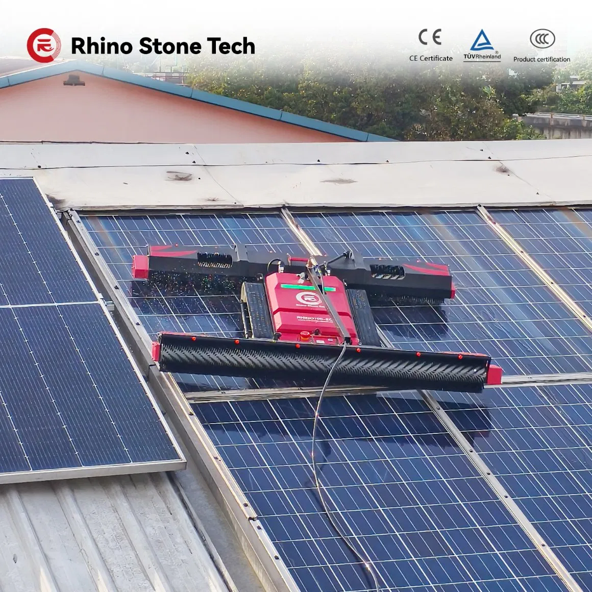Crawler Walking Remote Controlled Solar Panel Cleaning Robot High-Efficiency Photovoltaic Cleaning Robot