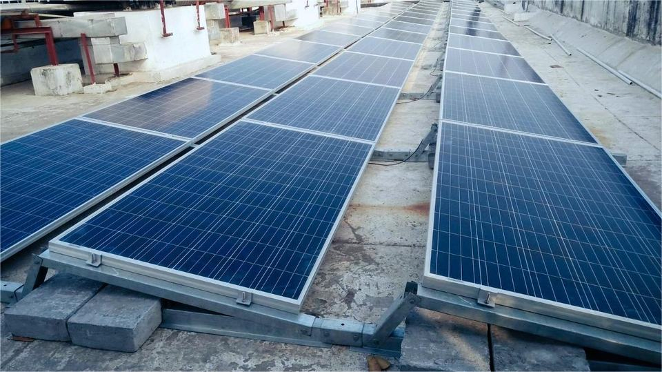 Solar Structure Kit Manufacturer Ballast Solution Flat Roof Solar Panel Tilted Mounting Support on Roof