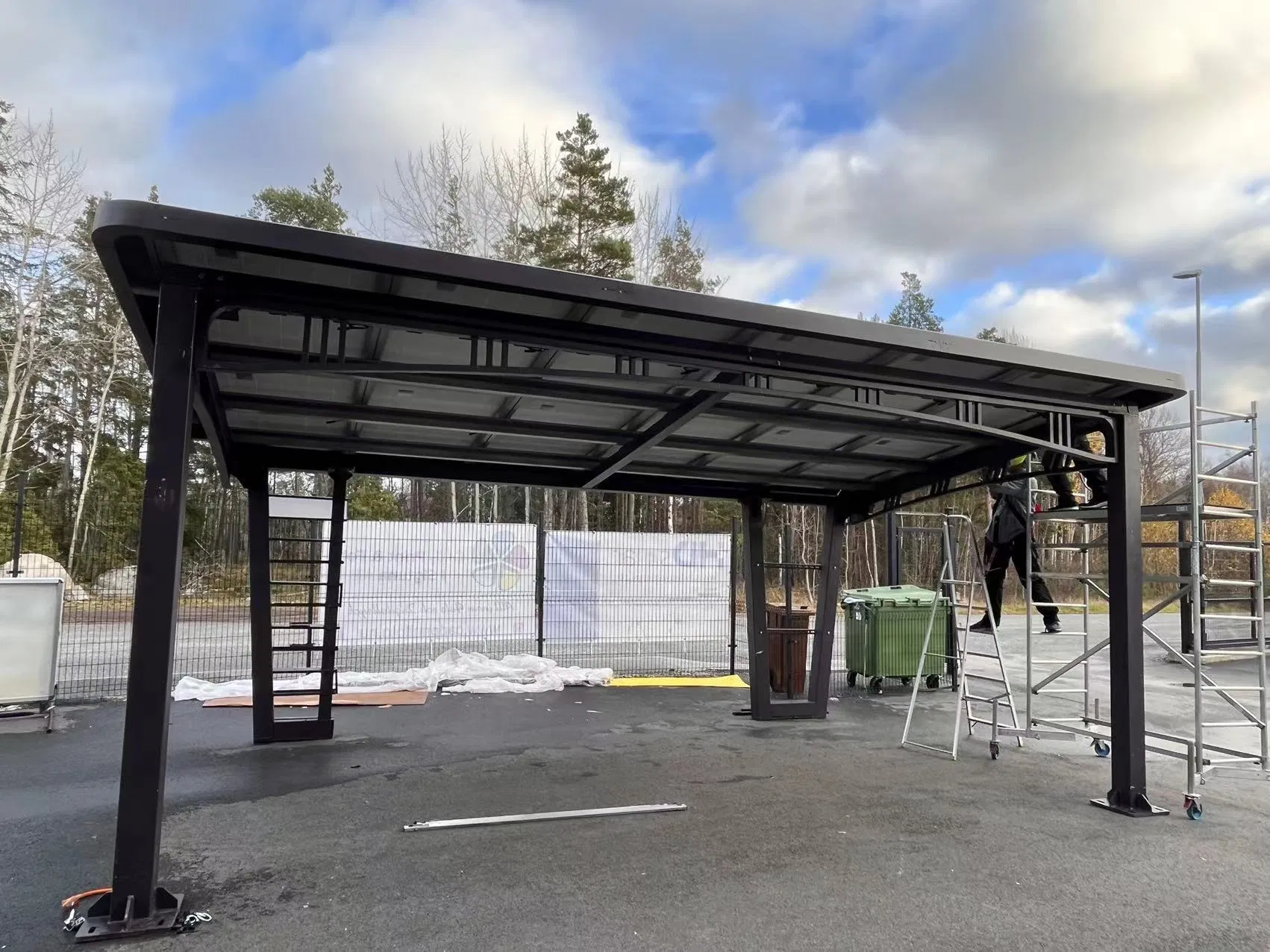 Yard Awnings Barbecue Awnings Solar Power Shed Structures PV Panels Carport Structures