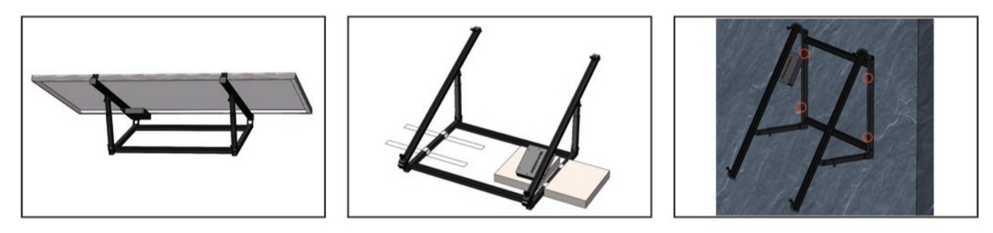 Solar Panel Wall Mount Adjustable Bracket Ballasted System Roof Mounting