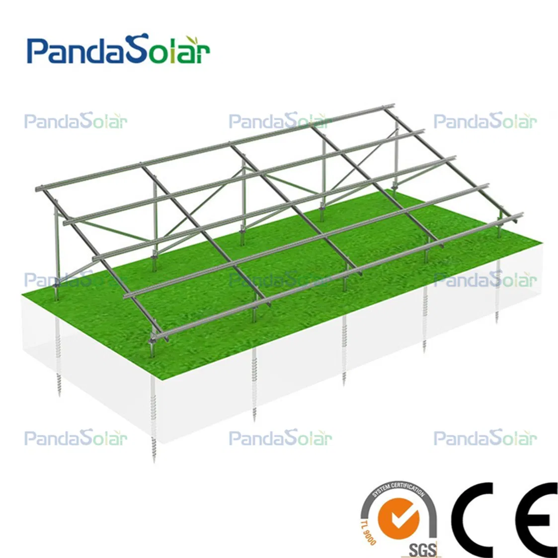 Solar Power Panel Mounting Zn Al Mg Coated Brackets Solar Greenhouse Mounting System Double-Pole Structure Bulk Wholesale