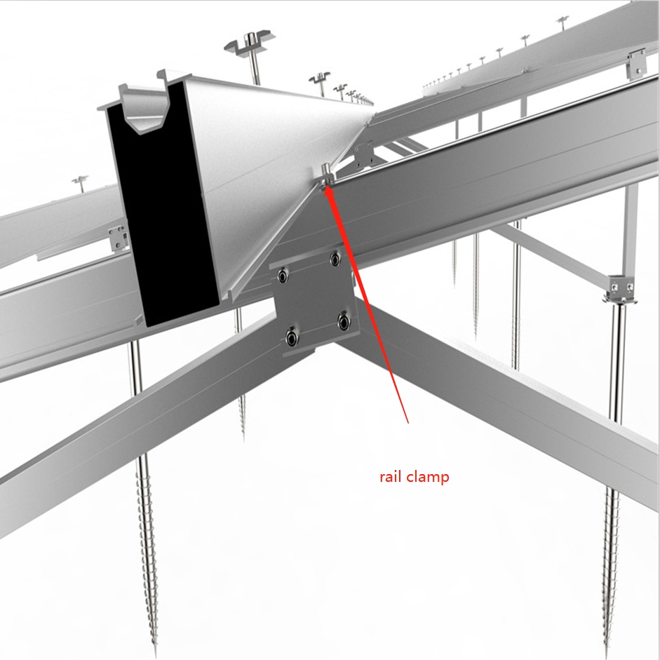 PV Solar Panel Energy Power Aluminum Pole Ground Structure Mounting System
