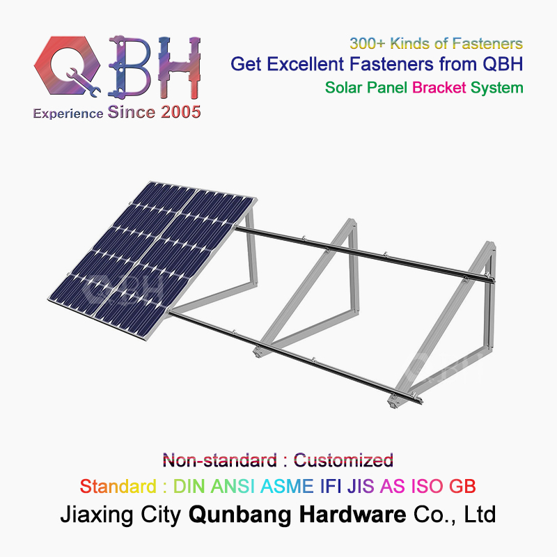 Qbh Customized Industrial Commercial Home Civil Solar Power Energy Photovoltaic PV Panel Aluminum Aluminium Extrusion Profile Pergola Bracket
