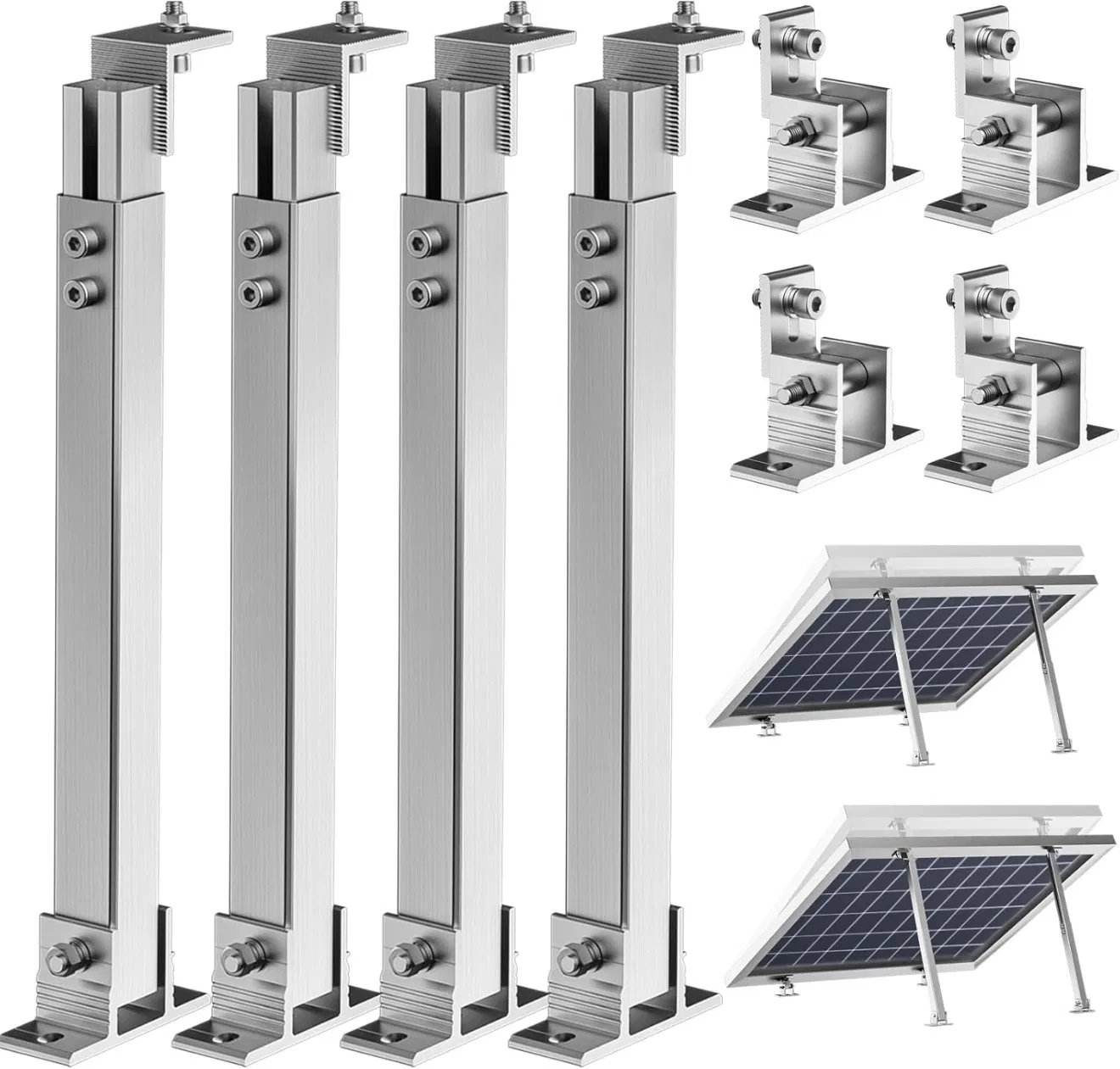High-Efficiency PV Structures Aluminium Solar Panel Concrete Flat Adjustable Tilt Mounting Bracketssolar Tracking