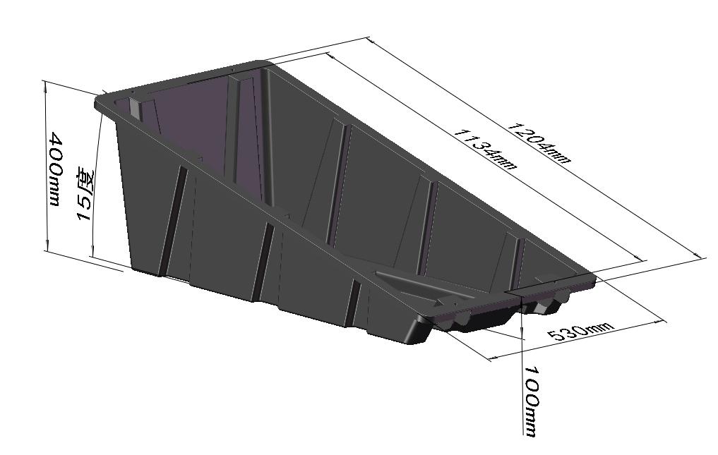 Ground and Flat Roof Solar Mounting Tray UV Resistant PP Ballast Bucket
