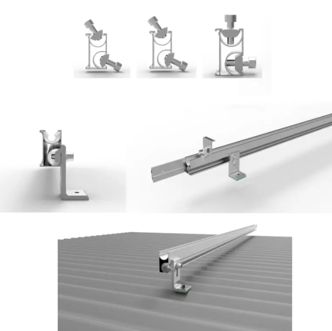 Solar Panel Concrete Roof Tile Photovoltaic Power Terrace Roof Mounting Metal Roof Racking Fixing Systems