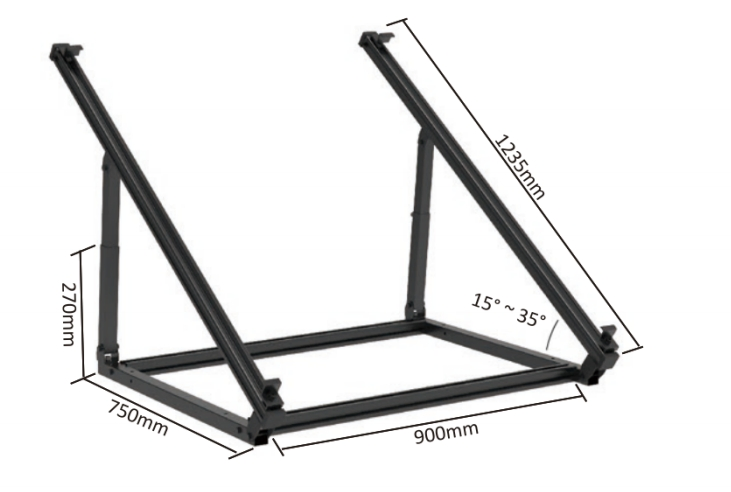 Solar Panel Wall Mount Adjustable Bracket Ballasted System Roof Mounting