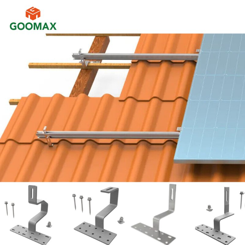 Roof Mounting System for Solar Panels with Tile Brackets and Ground Solar Kit Installations
