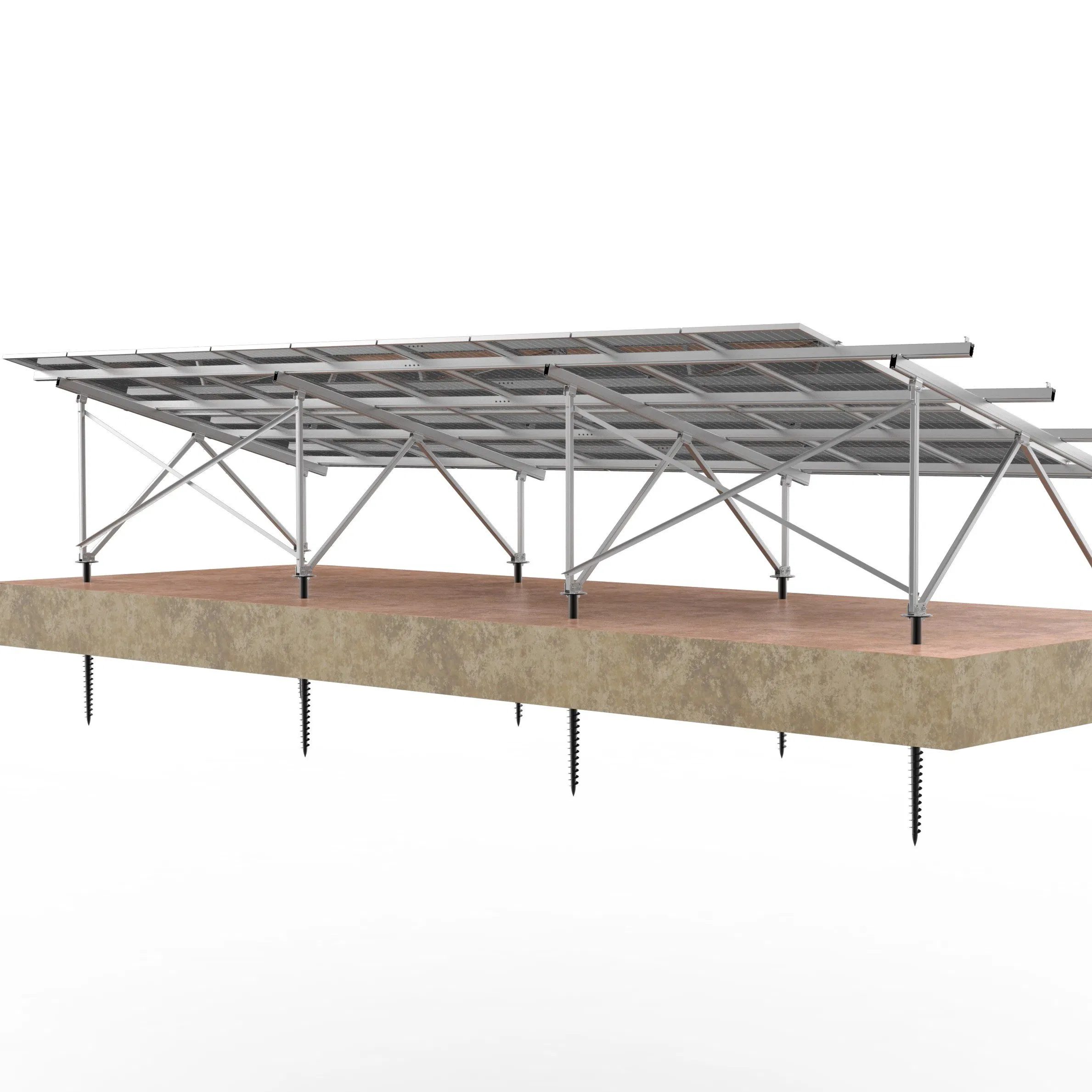 Galvanized Steel Triangle Mounting Solution Large Solar System Ground Mount