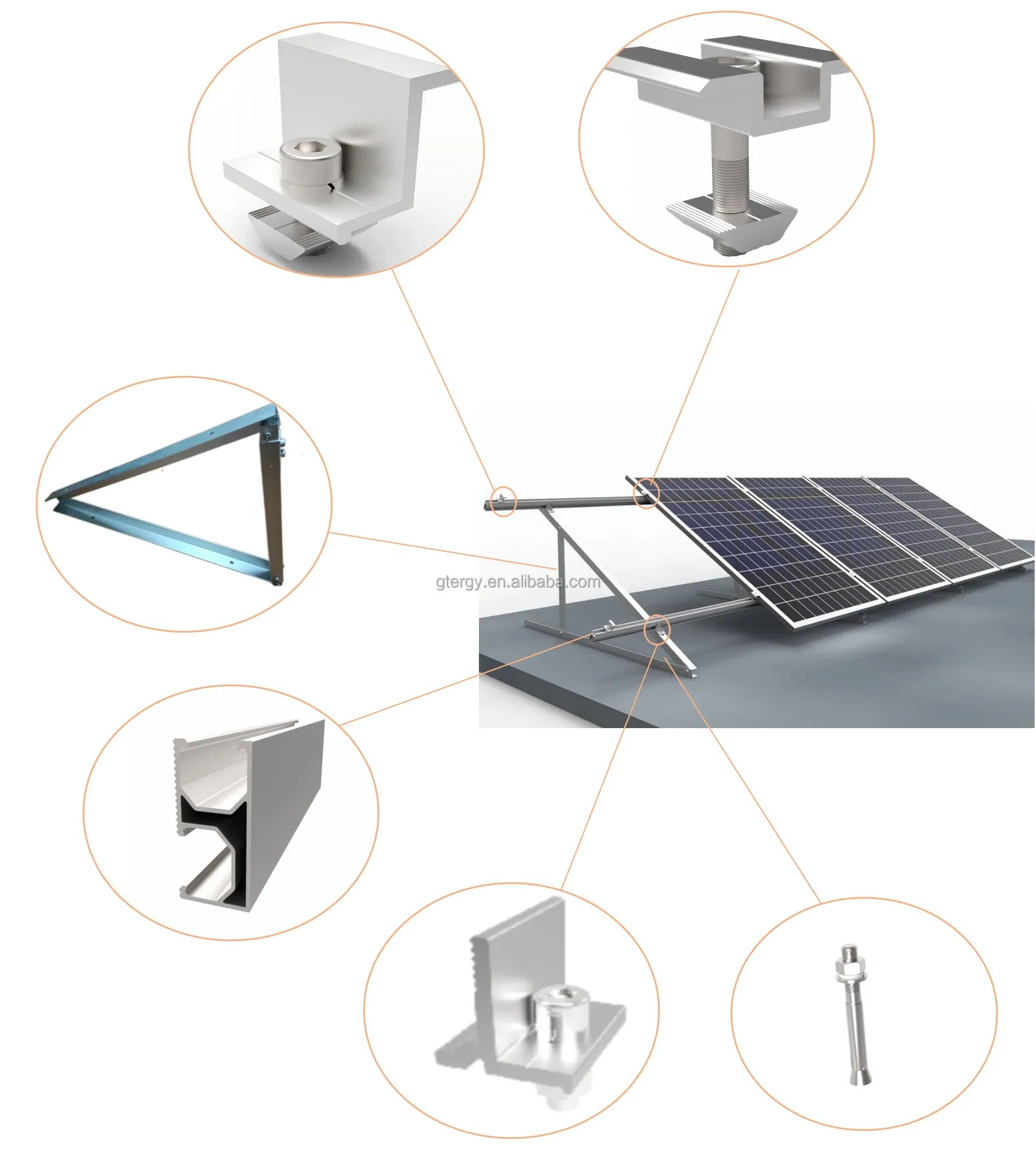 Flat Roof Solar Panel Mounting Kits Mount Structure Fixed Ballast Bracket Triangle System