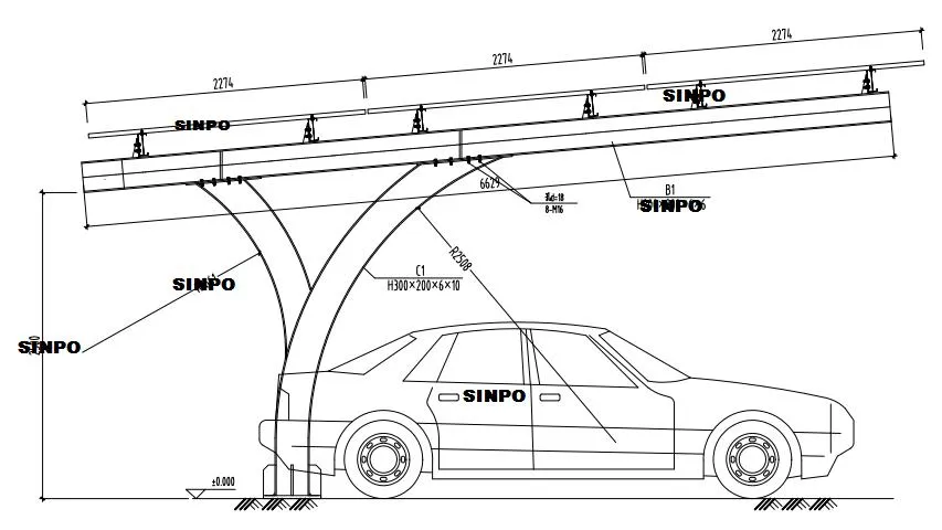 Solar Canopy Mounting Structure