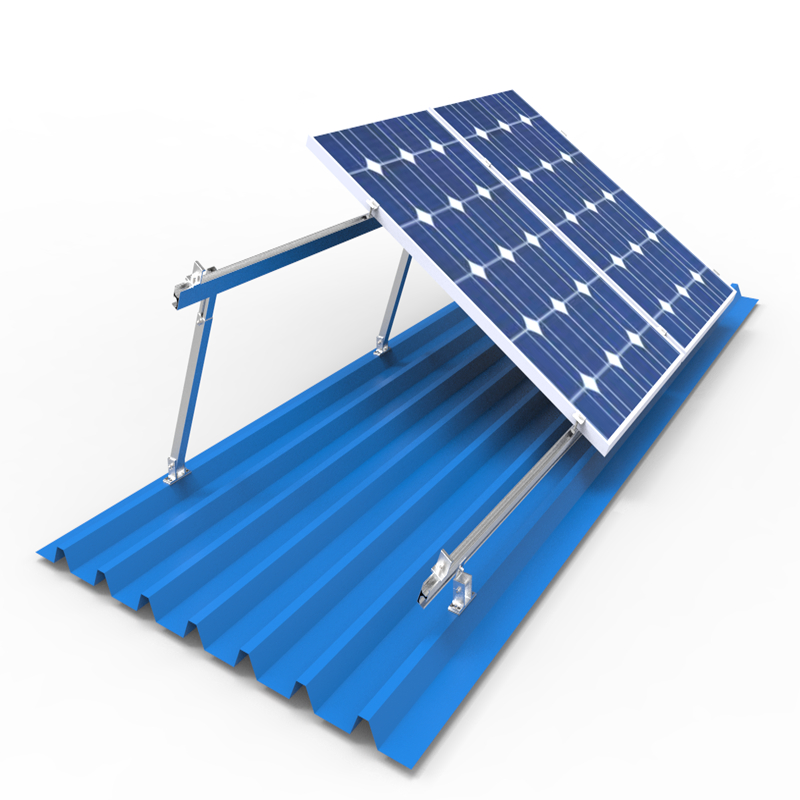 Adjustable Tilt Flat Roof Racking Metal Roof PV Mounting Brackets Mounted Solar Panel Structure