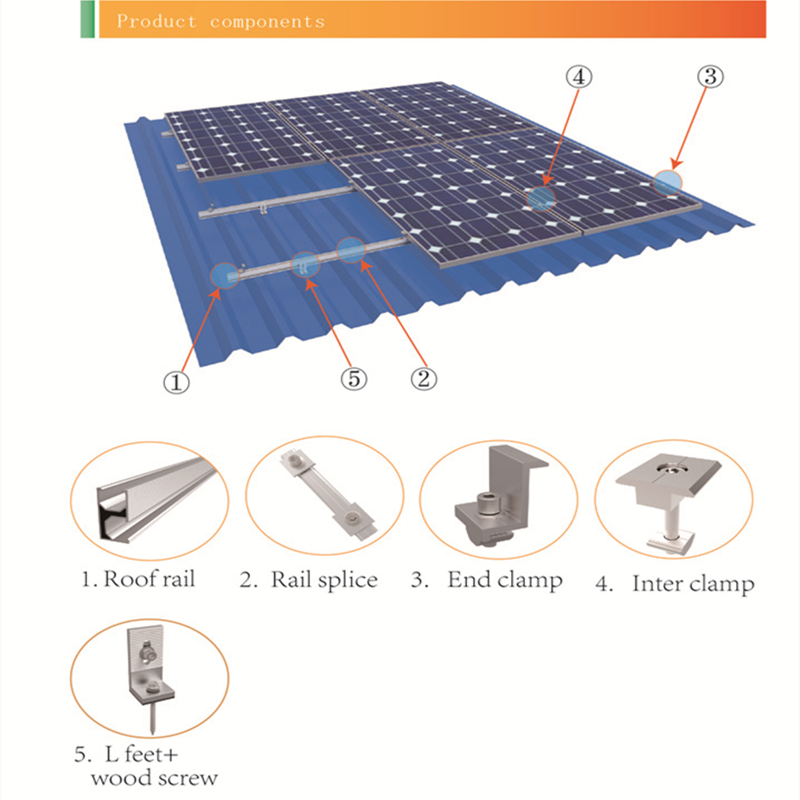 L Foot Solar Mounting System Metal Roof Mounts