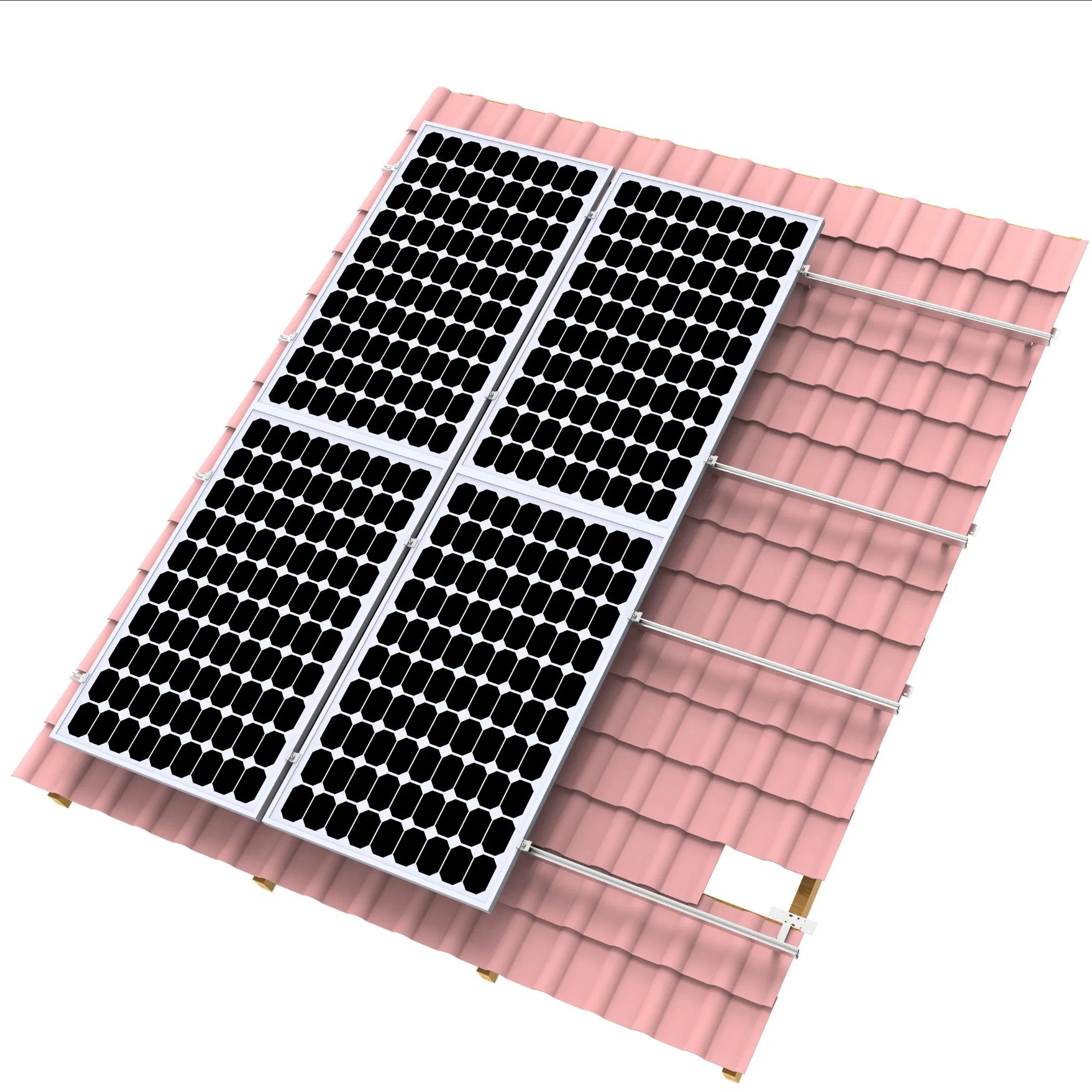 Pitched Tile Roof Solar Module Mounting System Structure