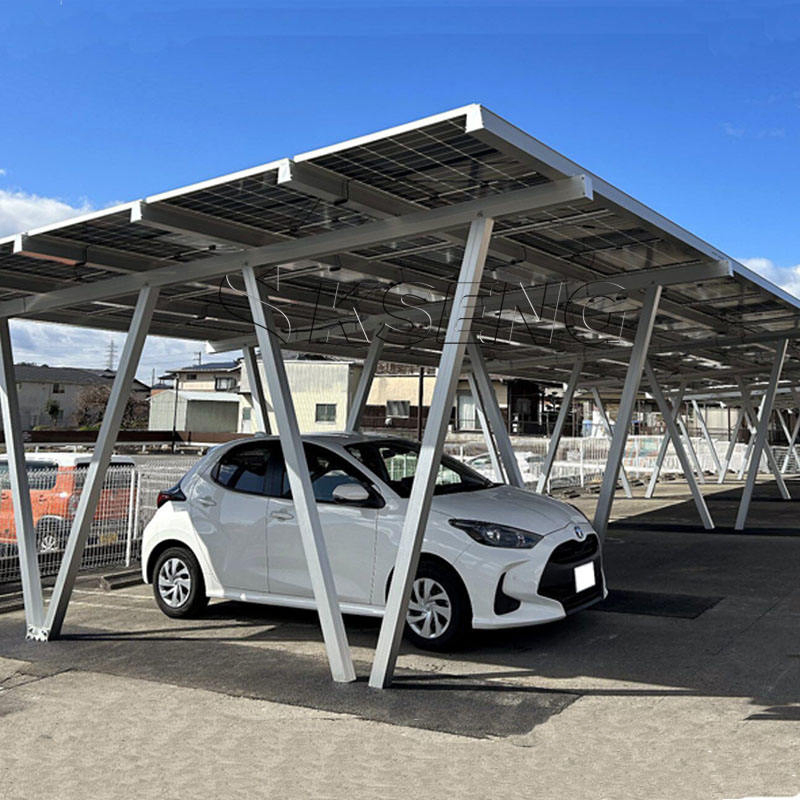 Integrated Solar Carport EV Charging Station Compatibility High-Strength Aluminum Alloy Carbon Steel Mounting System