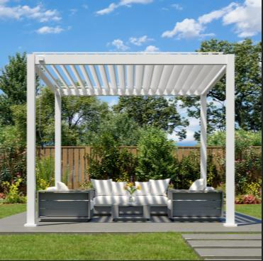 Mk Factory Wholesale Pergola Gazebo Louvered Aluminum Pergola Angle Hand Adjusted Easy Mounting Pergola