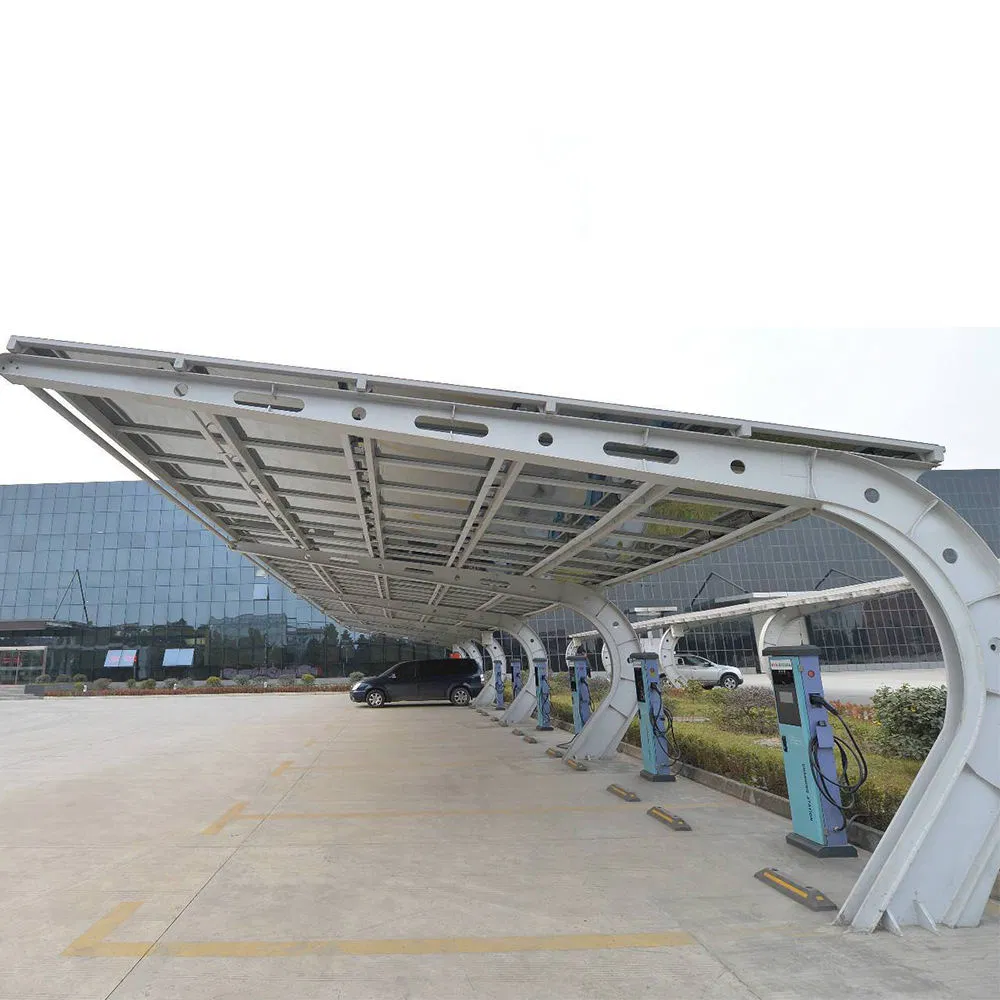 Integrated Solar Carport EV Charging Station Compatibility High-Strength Aluminum Alloy Carbon Steel Mounting System