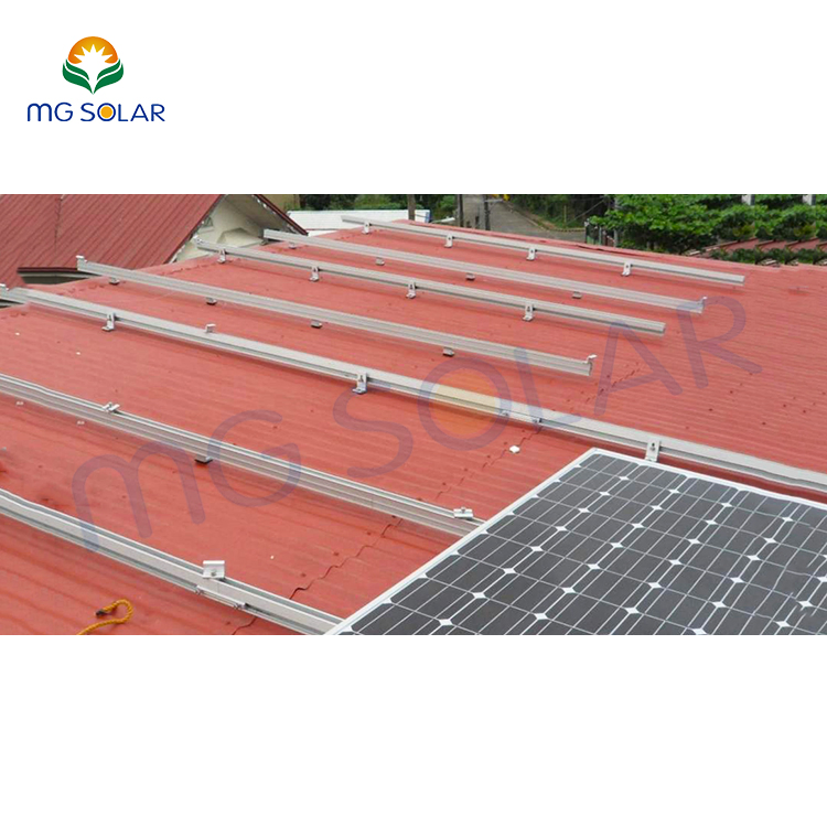 Solar T-Shaped Metal Tile Roof Cheap Mounting Bracket Factory Design Solar Panel L Foot Metal Roof Bracket Installation
