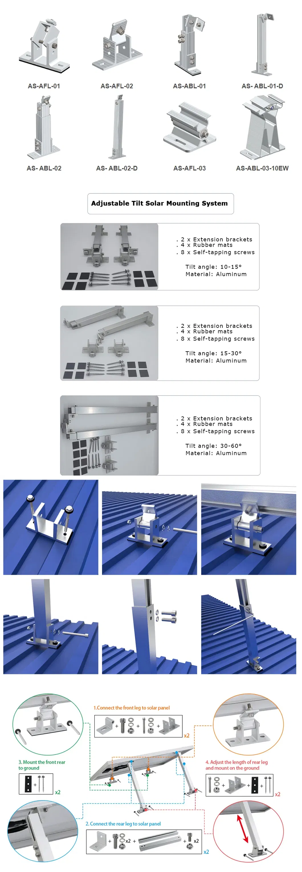 Solar Mounting Tilt Legs Types