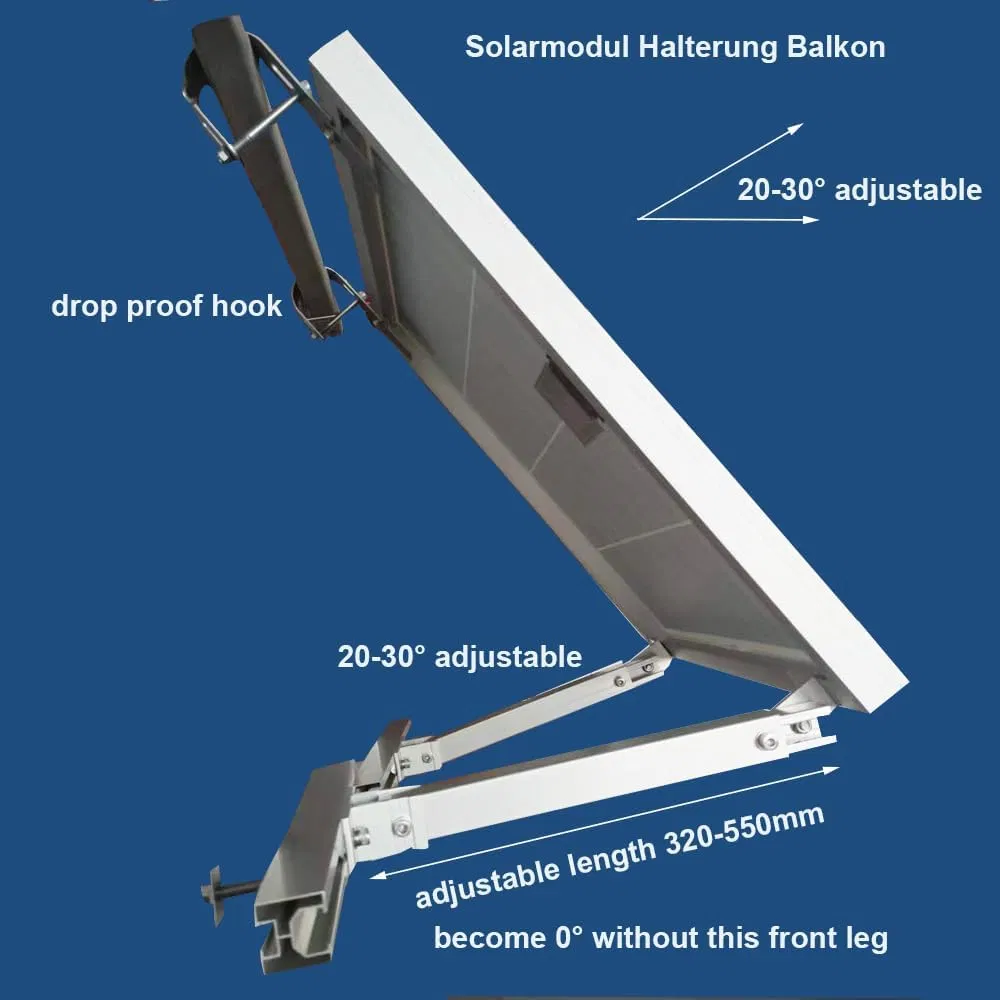 Balcony Solar Mounting System Adjustable Support Suitable for Balcony Railing Angle Adjustable