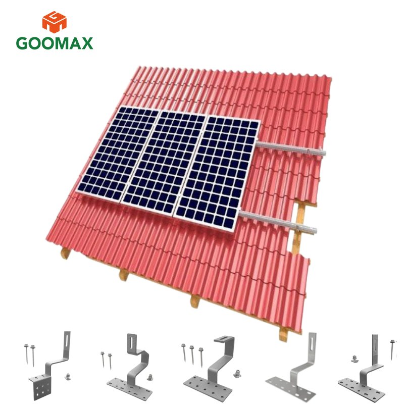 Roof Mounting System for Solar Panels with Tile Brackets and Ground Solar Kit Installations