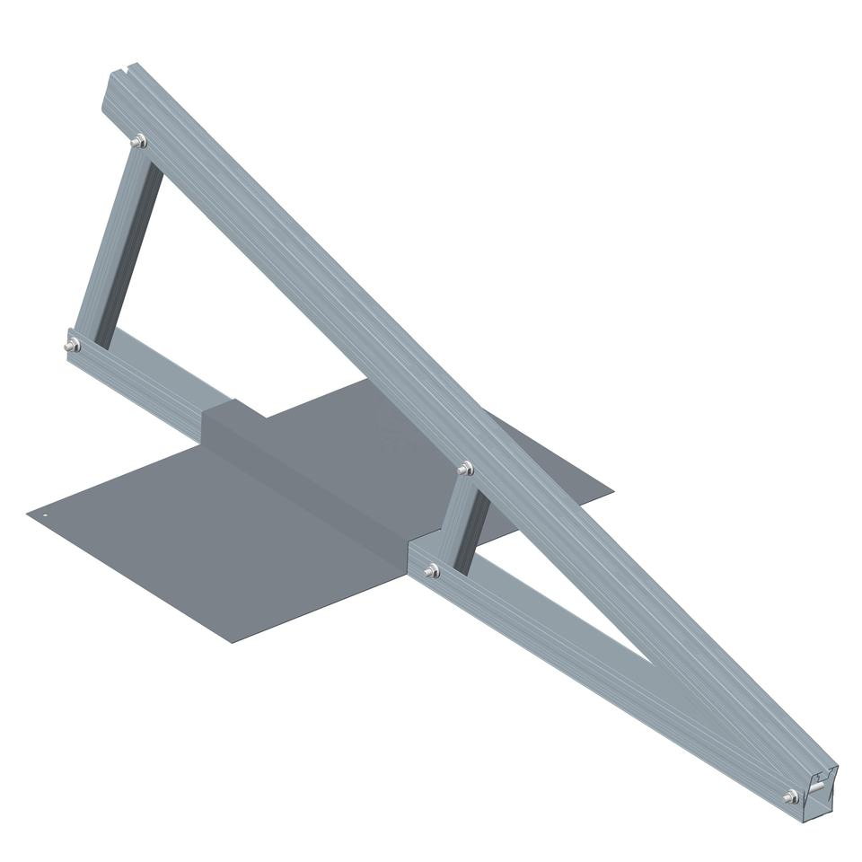 Manufacturer Supported Flat Roof Solar Panel Tilted Mounting Kit with Ballast Solution Framed PV Modules