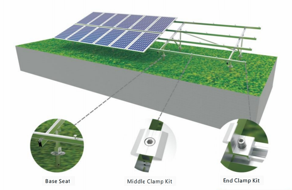 Low Price Solar PV Mounting Structure Aluminum Alloy Solar Panel Pole Mount for Home Rooftop Installation