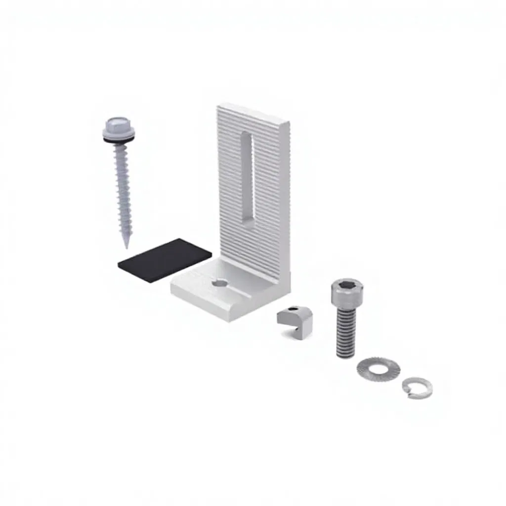 Adjustable M10 Solar Panel Mounting Screws with L Bracket Aluminum Alloy Stainless Steel Roof Fixture Kit for Photovoltaic Installation