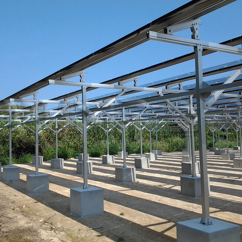 Agricultural Solar Bracket Greenhouse Grid System Farm Aluminum Ground Bracket