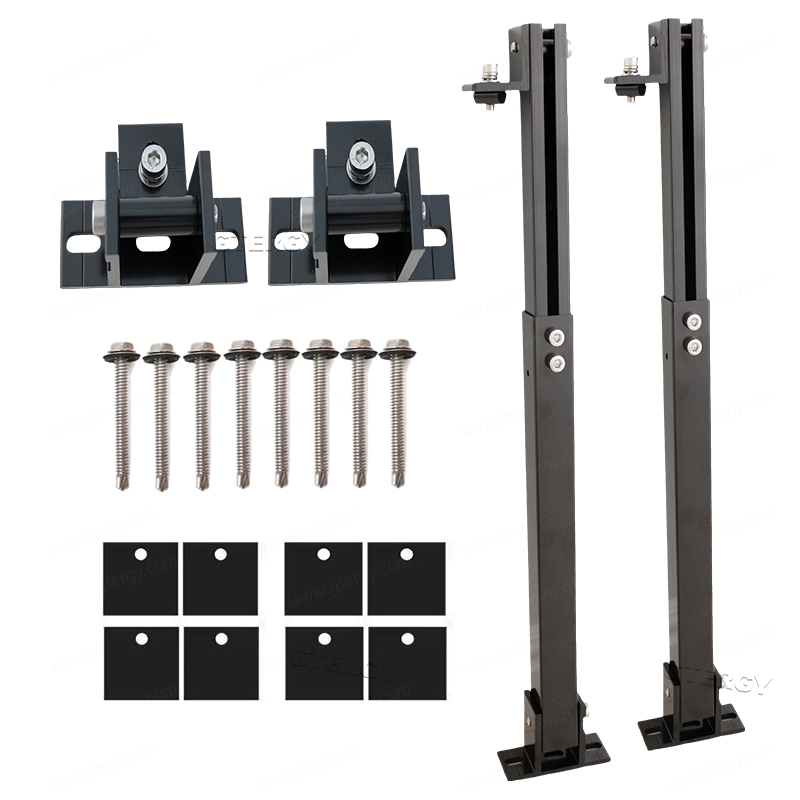 Adjustable Tilt Flat Roof Racking Metal Roof PV Mounting Brackets Mounted Solar Panel Structure
