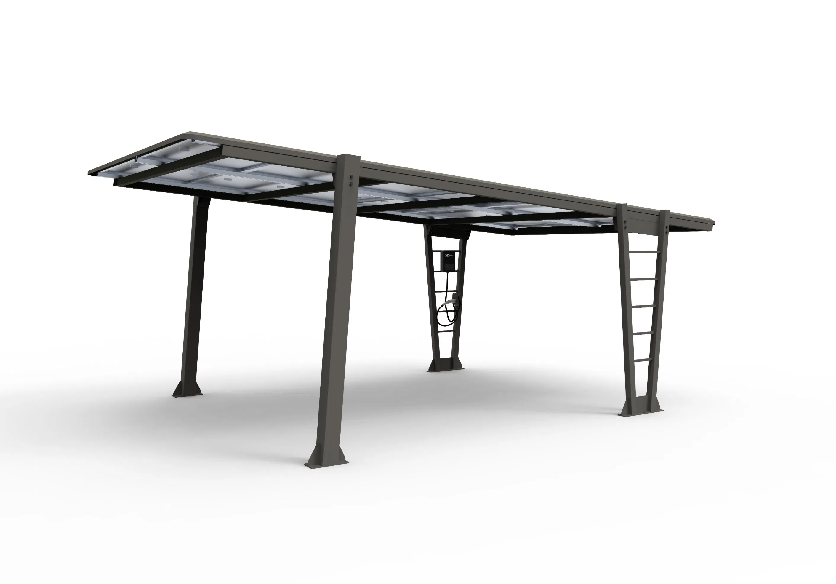 Installation Galvanized Steel Structures Steel Solar PV Parking Canopy Residential Solar Carport / Awnings System