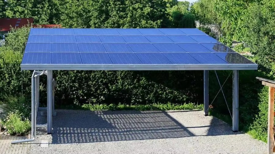Hot-Dig Galvanized Steel Solar Car Canopy 2, 4, 6, 8 Parking Space EV Charging Station Pergola Structure