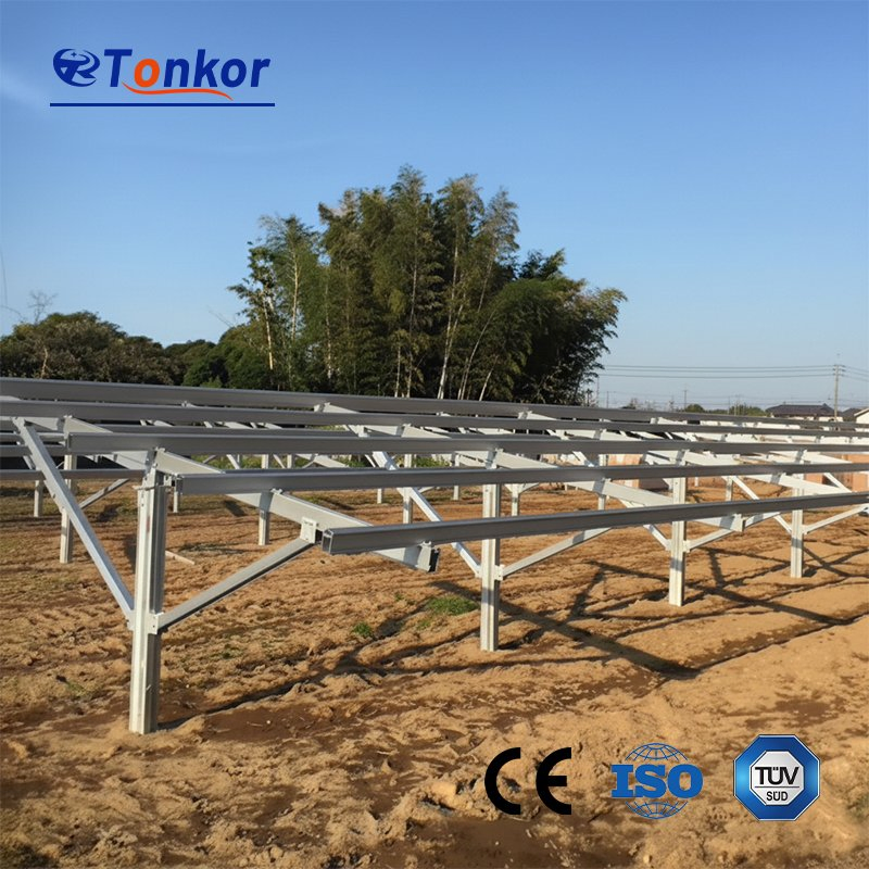 Aluminum Solar PV Panel Ground Mount with Single-Pole Support Structure