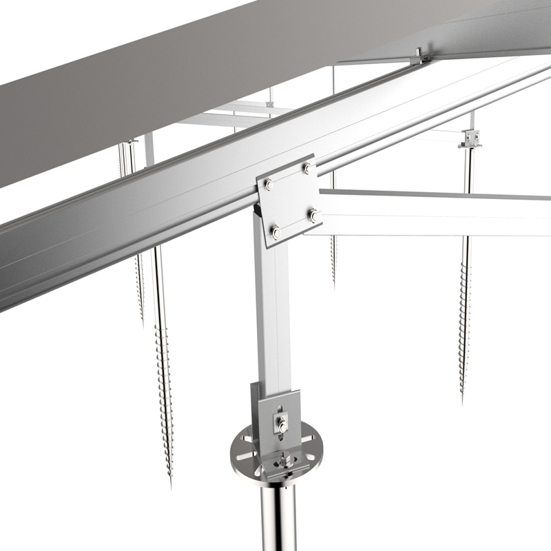 PV Solar Panel Energy Power Plant Pitched Roof Aluminum Pole Ground Structure Mounting System for Farm