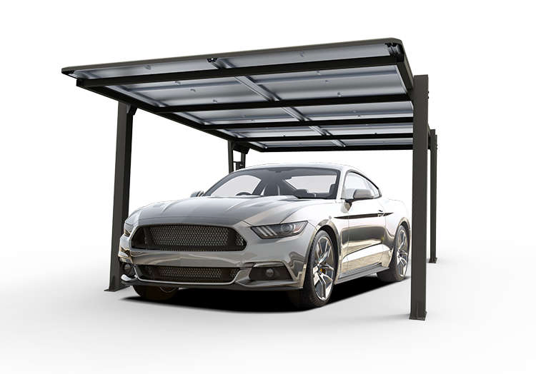 Installation Galvanized Steel Structures Steel Solar PV Parking Canopy Residential Solar Carport / Awnings System