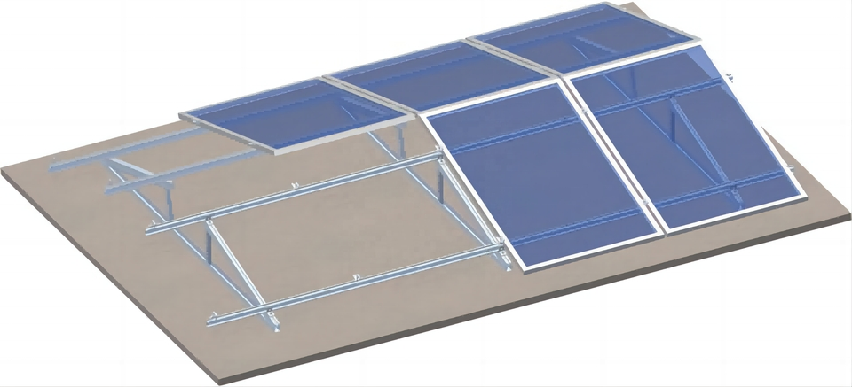 Solar Structure Kit Manufacturer Ballast Solution Flat Roof Solar Panel Tilted Mounting Support on Roof