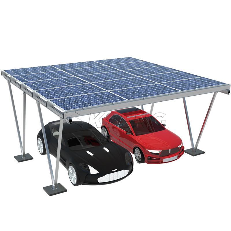 Integrated Solar Carport EV Charging Station Compatibility High-Strength Aluminum Alloy Carbon Steel Mounting System