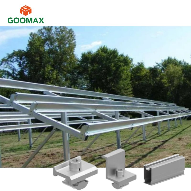 Goomax Versatile Solar Panel Mount for Pole Mounted Rail End Clamp
