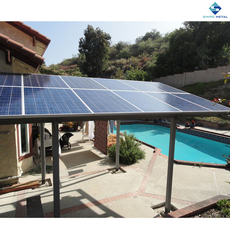 Sinpometal Solar Panel Mounting Aluminium Bracket PV Aluminium Rail Solar Power System Solar Awning