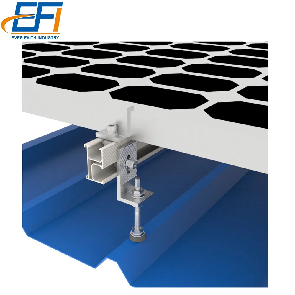 Aluminum L Feet Solar PV Mounting Roof Hooks Corrugated Metal Roof Solar Mount