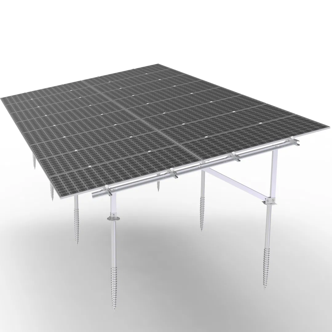 Solar Panel Ground Mount Poles Installation off Grid PV Ground Screw 2000mm Fxing Racking Kit