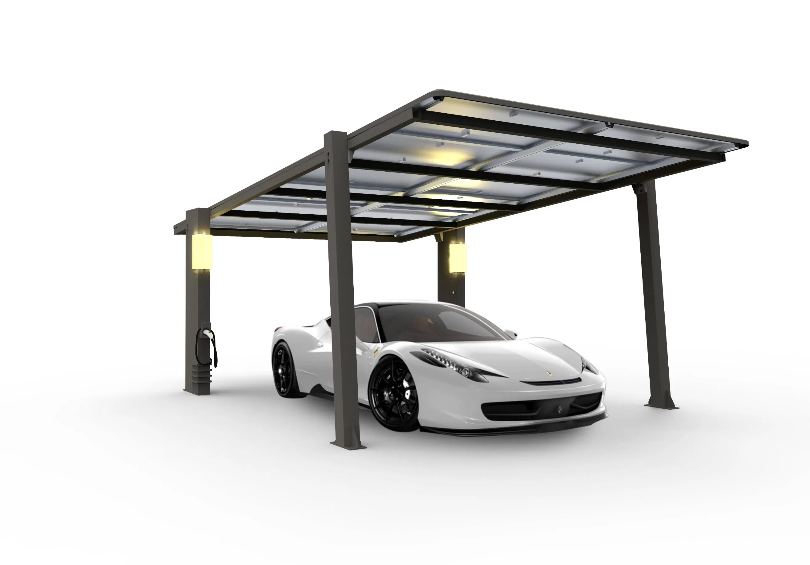 Easy to Install Household Solar PV Panels Carport Awning Structure