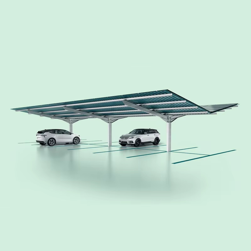 Residential Weatherproof Solar Carport Black Photovoltaic Aluminum Parking Structure