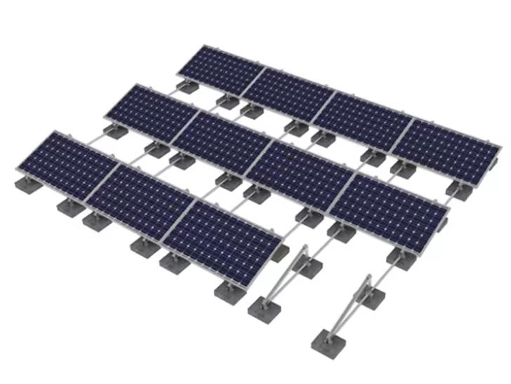 Solar Panel Flat Roof Mounting System Aluminum Flat Roof Ballasted Solar Racking