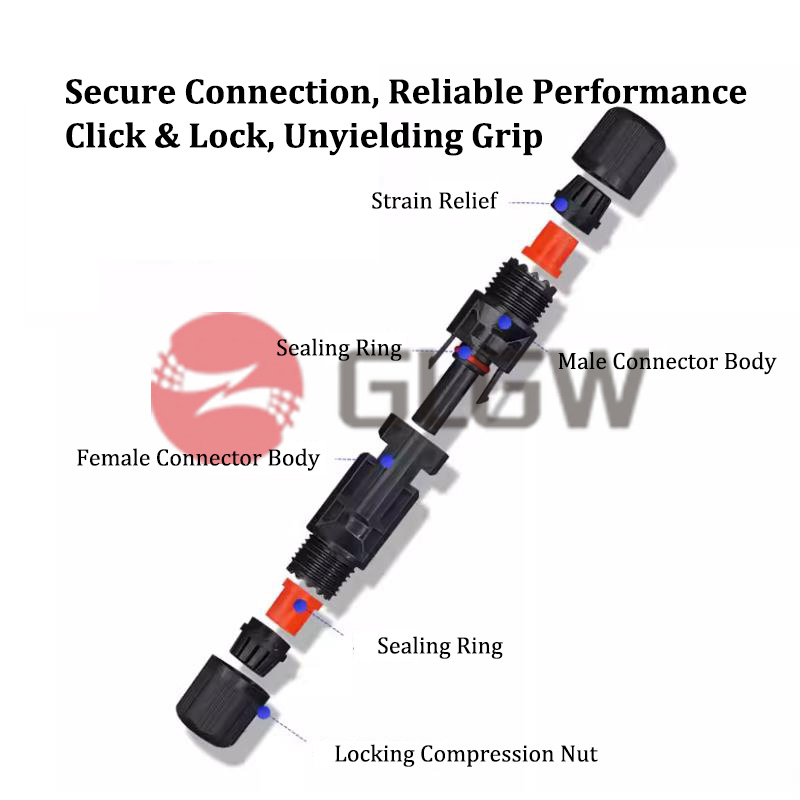Solar PV Systems High Conductivity and Corrosion Resistance Mc4 Photovoltaic Connector