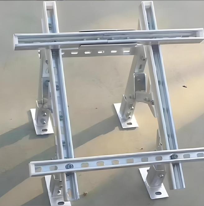 Flat Roof FRP Triangular Support Movable Adjustable Angle Ballasted Solar Roof Mounting System