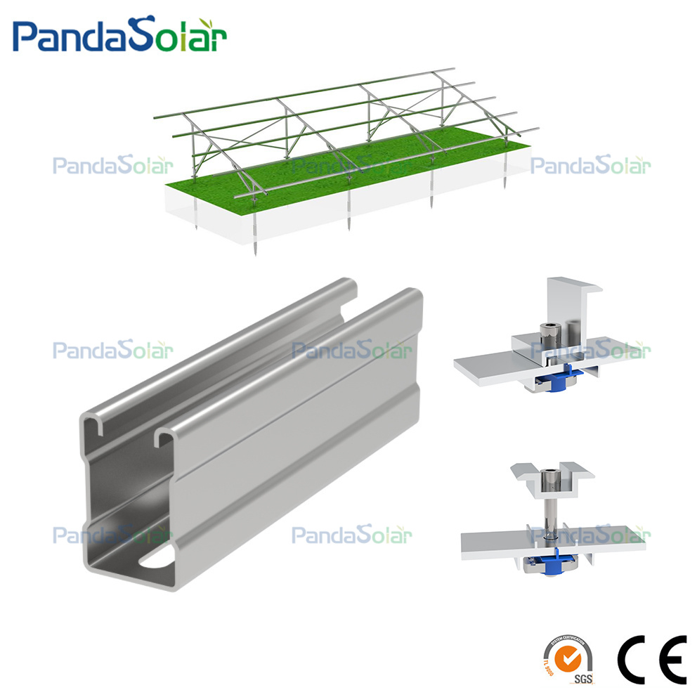 Durable Galvanized Steel Solar Rail Solar Ground Solar Mounting System Rack Rails