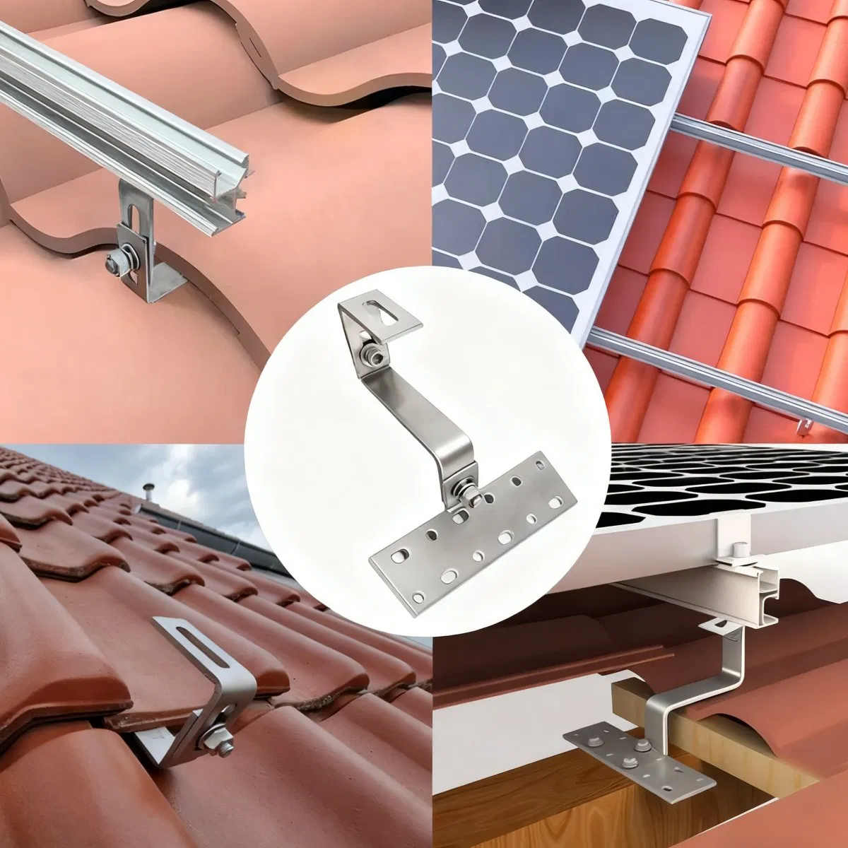 Dwin-CE Adjustable Solar Tile Bracket Roof J Hook Solar