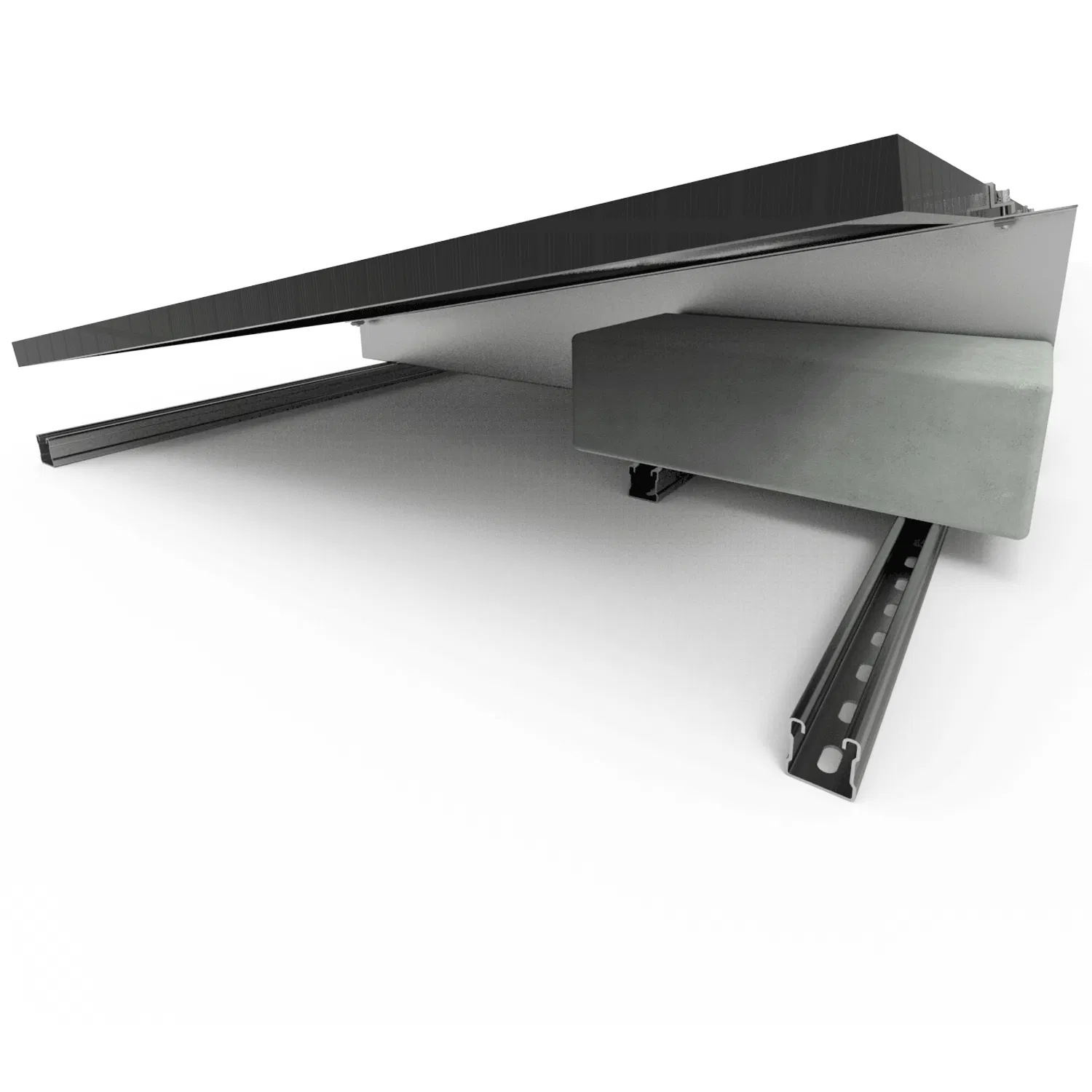 Flat Roof Ballasted Component PV Support Structure Solar Mounting System