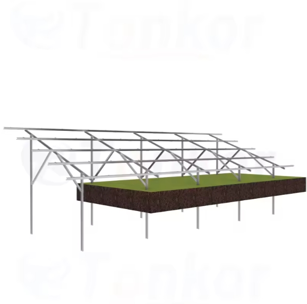 Flat Roof FRP Triangular Support Movable Adjustable Angle Ballasted Solar Roof Mounting System